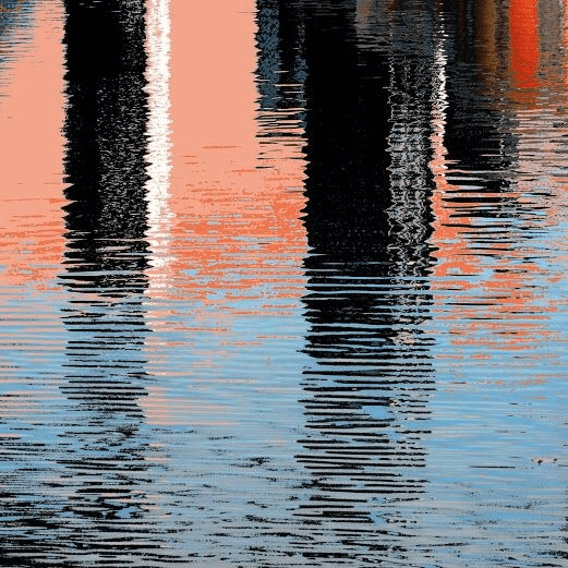 Canary Wharf Reflections painting by Lucy Cooper