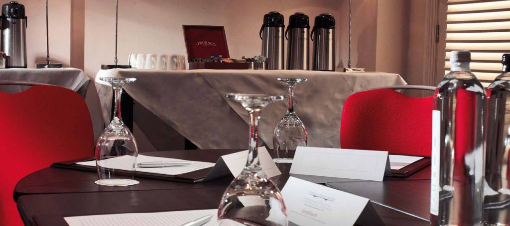Up close at the Bridge Suite meeting room table
