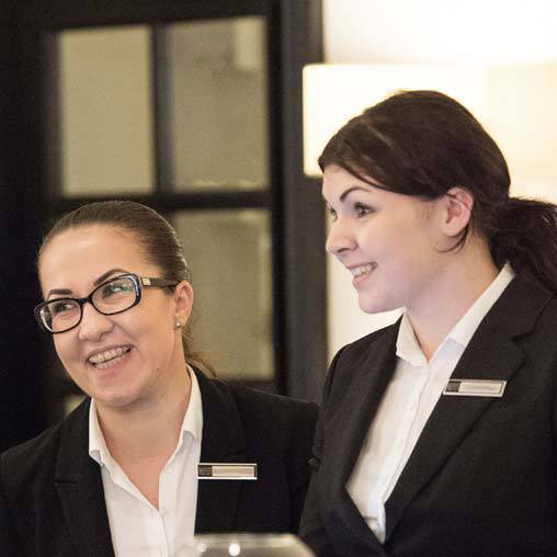 Receptionists at the London Bridge Hotel