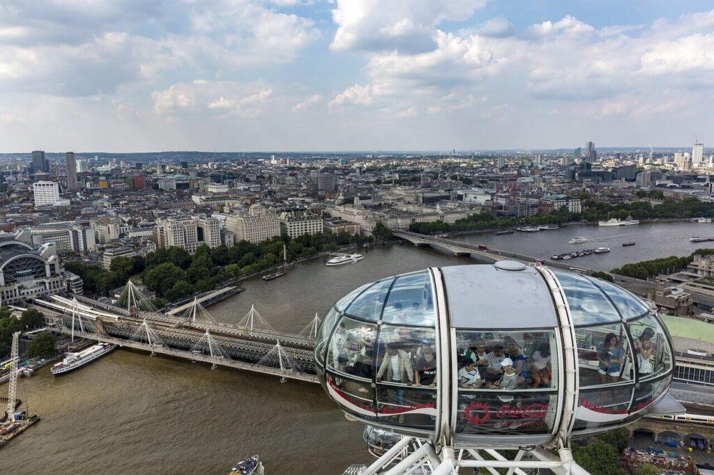london eye view - southbank christmas market