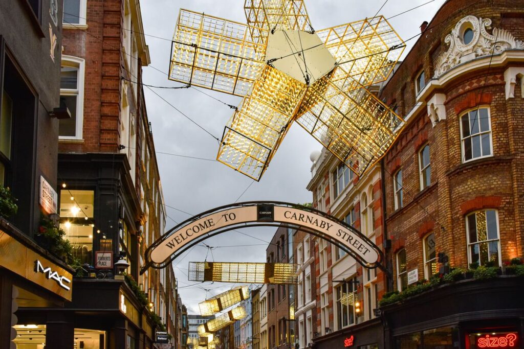 carnaby street festive lights in london - best christmas shows in london
